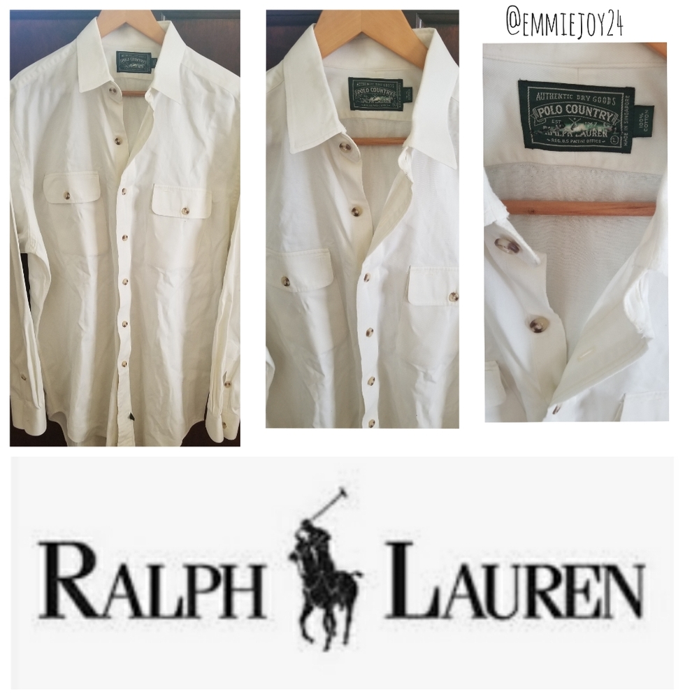 Ralph Lauren Polo White Button Up Dress Sh…